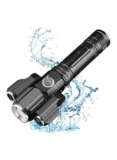Electric LED Torch With 3 Head Black 14.6centimeter