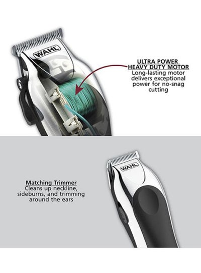 Deluxe Chrome Pro Hair Beard Clipping And Trimming Black/Silver