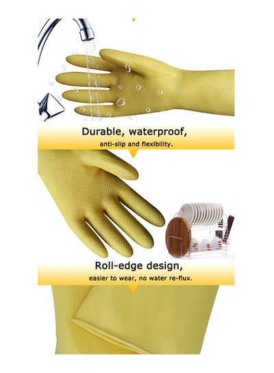 Household Long Sleeve Cleaning Glove Set Yellow XLcentimeter