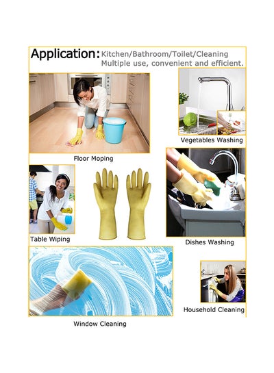 Household Long Sleeve Cleaning Glove Set Yellow XLcentimeter