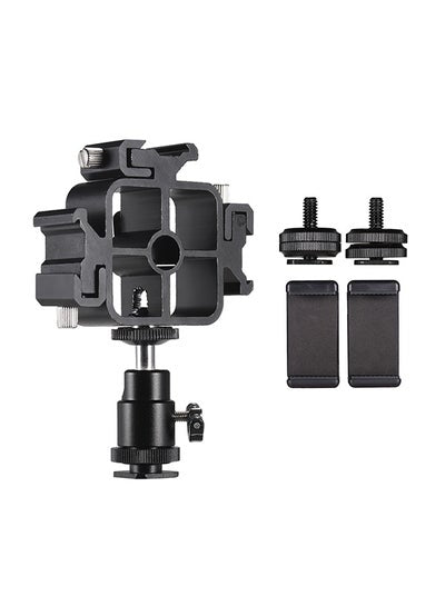 دعامة فلاش Speedlite ثلاثية للتركيب على الحذاء البارد مع محول رأس كروي وحاملات هواتف باللون الأسود