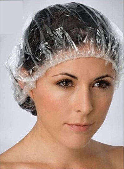100-Piece Plastic Shower Cap Clear 20grams