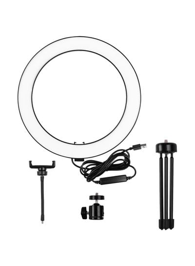 Mini LED Ring Light with Tripod Stand Black