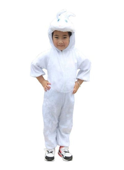 Rabbit Plush Attached Head Zip Closure Costume 105cm