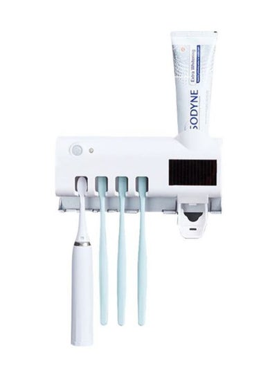 Wall Mounted UV Toothbrush Holder With Sterilizer Function White 22.2x5.3x13.2cm