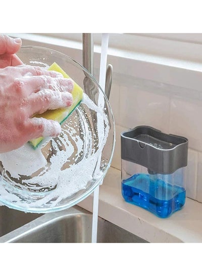 2-in-1 Dishwasher Soap Dispenser With Sponge Multicolor -cm