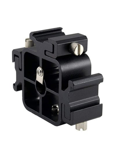 Multi-Functional Three-Head Shoe Flash Camera Bracket Black