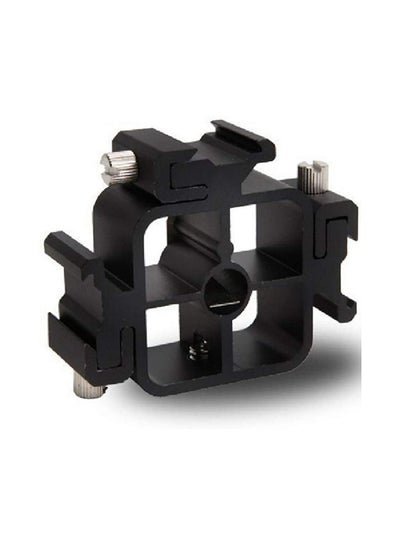 Multi-Functional Three-Head Shoe Flash Camera Bracket Black