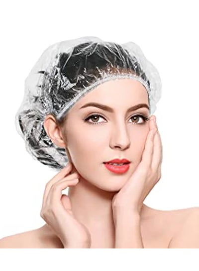 طقم أغطية رأس للاستحمام مكون من 100 قطعة، شفاف 8 × 6 × 2 سم