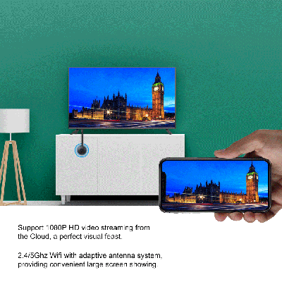 Wifi Display Receiver Mirroring Phone Tablet Black
