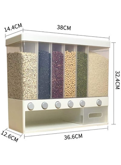 Wall-mounted Grains Food Dispenser White 40x17x24.5cm