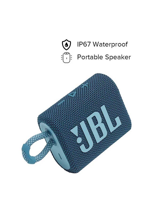 JBL GO 3 Portable Bluetooth Speaker Blue