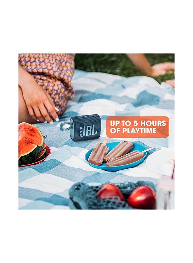 JBL GO 3 Portable Bluetooth Speaker Blue