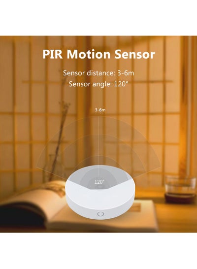 Motion Sensor USB Round Night Lamp White 11.00x2.30x9.00cm
