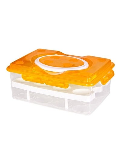 Portable Double-layer 24 Grid Anti-collision Egg Fresh Keeping Storage Box Green 25*25*25cm