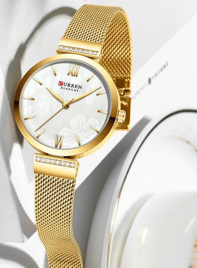 Women's Waterproof Stainless Steel Mesh BAnd Quartz Watch 9067 - 33 mm - Gold