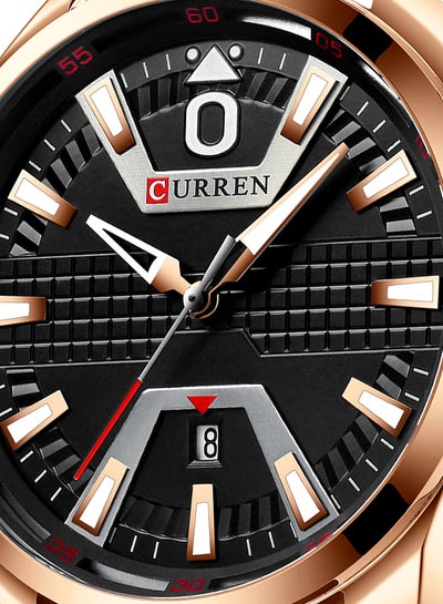 Men's Waterproof Geniune Leather BAnd With CalAnder Quartz Watch 8379 - 47 mm - Brown