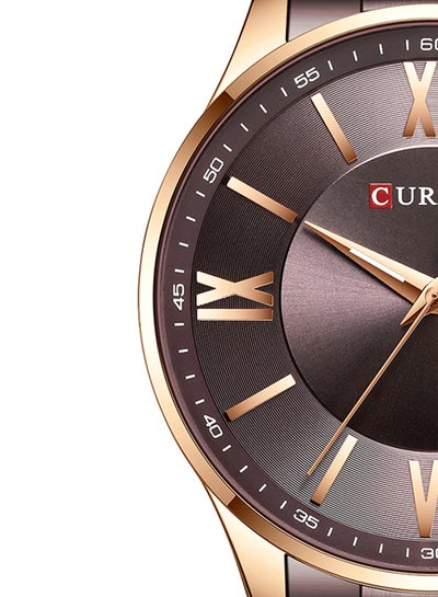 Men's Waterproof Stainless Steel BAnd Casual Quartz Watch 8383 - 44 mm - Brown