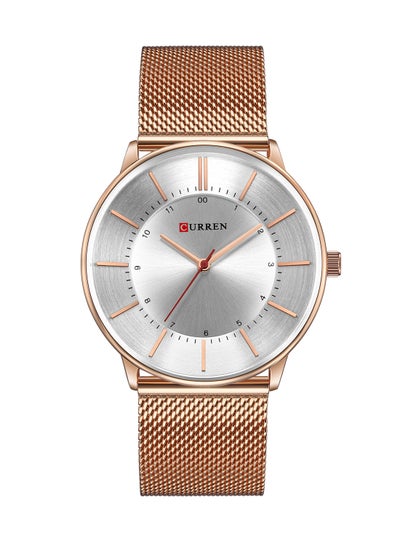 Men's Waterproof Stainless Steel Mesh BAnd Casual Quartz Watch 8303 - 41 mm - Rose Gold
