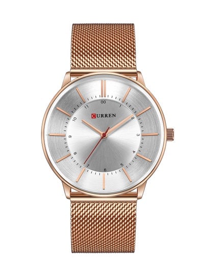 Men's Waterproof Stainless Steel Mesh BAnd Casual Quartz Watch 8303 - 41 mm - Rose Gold