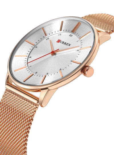 Men's Waterproof Stainless Steel Mesh BAnd Casual Quartz Watch 8303 - 41 mm - Rose Gold