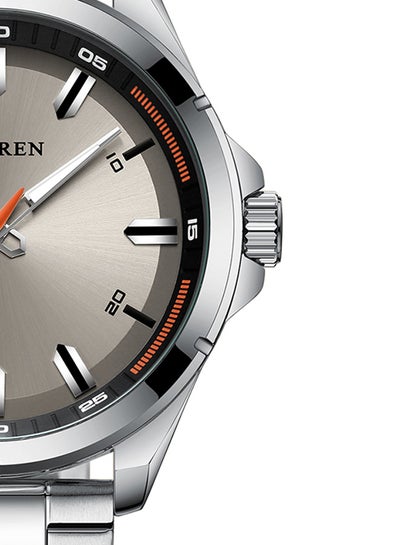 Men's Waterproof Stainless Steel BAnd Casual Quartz Watch 8320 - 46 mm - Silver