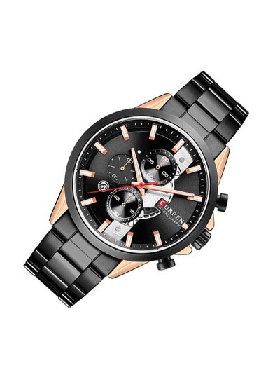 Men's Chronograph Waterproof Stainless Steel BAnd Casual Quartz Watch 8325 - 46 mm - Black