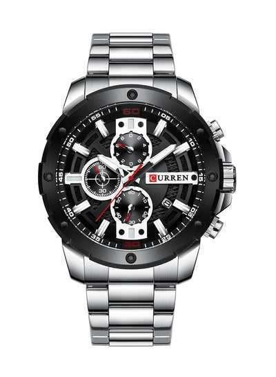 Men's Chronograph Waterproof Stainless Steel BAnd Casual Quartz Watch 8336 - 49 mm - Silver