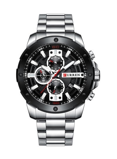 Men's Chronograph Waterproof Stainless Steel BAnd Casual Quartz Watch 8336 - 49 mm - Silver