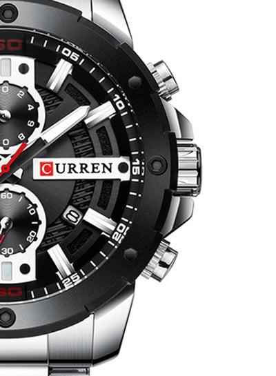 Men's Chronograph Waterproof Stainless Steel BAnd Casual Quartz Watch 8336 - 49 mm - Silver