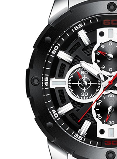 Men's Chronograph Waterproof Stainless Steel BAnd Casual Quartz Watch 8336 - 49 mm - Silver