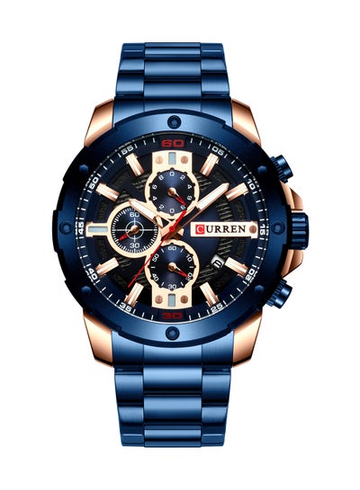 Men's Chronograph Waterproof Stainless Steel BAnd Casual Quartz Watch 8336 - 49 mm - Blue