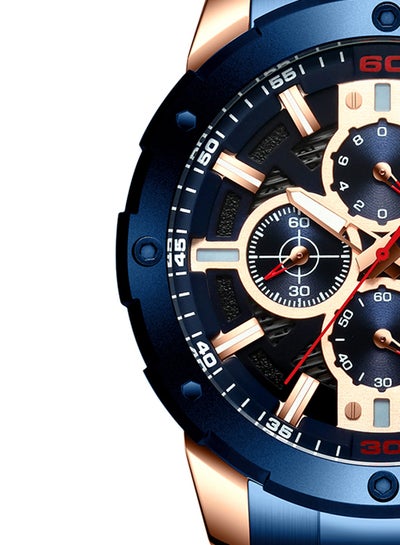 Men's Chronograph Waterproof Stainless Steel BAnd Casual Quartz Watch 8336 - 49 mm - Blue
