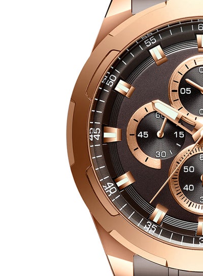 Men's Chronograph Waterproof Stainless Steel BAnd Casual Quartz Watch 8354 - 47 mm - Brown