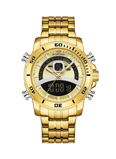 Men's Stainless Steel Analog & Digital Wrist Watch NF9181S G/G - 45 mm - Gold