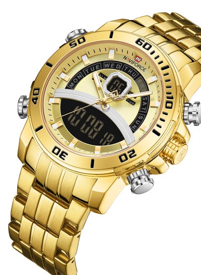 Men's Stainless Steel Analog & Digital Wrist Watch NF9181S G/G - 45 mm - Gold