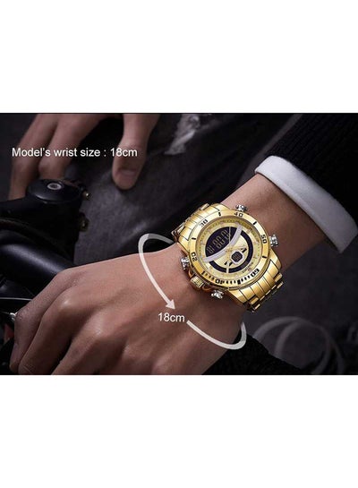 Men's Stainless Steel Analog & Digital Wrist Watch NF9181S G/G - 45 mm - Gold