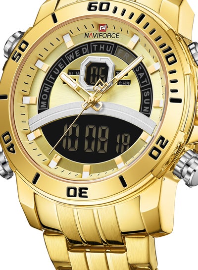 Men's Stainless Steel Analog & Digital Wrist Watch NF9181S G/G - 45 mm - Gold