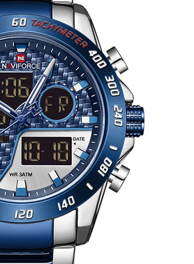 Men's Stainless Steel Analog & Digital Wrist Watch NF9171 S/BE/BE - 45 mm - Silver And Blue
