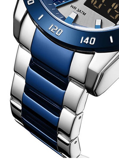 Men's Stainless Steel Analog & Digital Wrist Watch NF9171 S/BE/BE - 45 mm - Silver And Blue