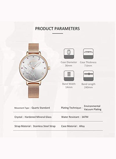 Women's Stainless Steel Analog Wrist Watch NF5011 RG/W