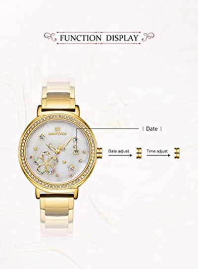Women's Stainless Steel Analog Wrist Watch NF5016 G/W