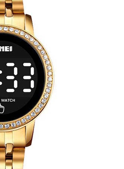 Women's 1669 Diamond Display Touch Screen Stainless Steel Digital Watch