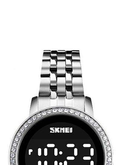 Women's 1669 Diamond Display Touch Screen Stainless Steel Digital Watch