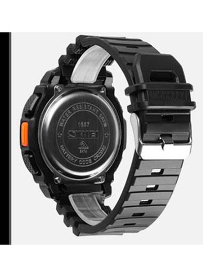 Men's 1657 Sport LED Silicone Strap Back Light Chronograph Wristwatch - 49 mm - Black