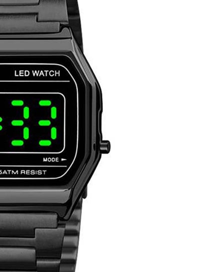Men's 1646 LED digital luxury stainless steel waterproof wrist watch