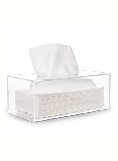 Glass Acrylic Facial Tissue Box Transparent 22x12x9cm