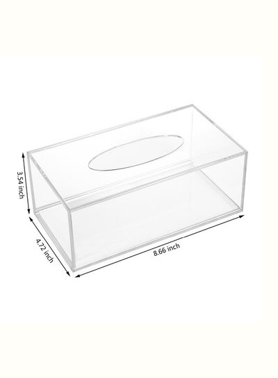 Glass Acrylic Facial Tissue Box Transparent 22x12x9cm