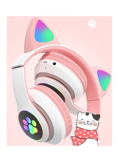 Over Ear Music Glowing Cat Ear Headphones Pink
