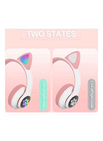 Over Ear Music Glowing Cat Ear Headphones Pink